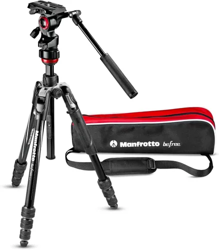 Vista 13 de Manfrotto Befree - Cabezal de trípode para cámara en vivo de 3 vías, aluminio, carga útil de 13.2 lbs, para trípodes de viaje, con asas plegables