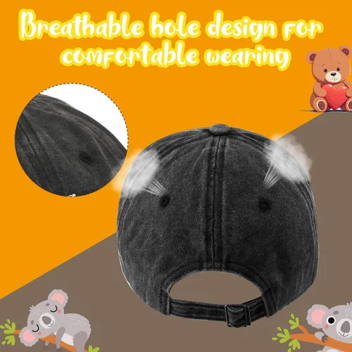Vista 3 de Liitrsh Paquete de 2 sombreros bordados para papá y mamá oso para hombre, sombrero ajustable para papá y mamá, sombrero divertido lavado
