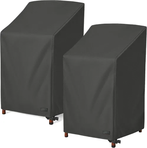 Vista 13 de NettyPro Fundas apilables para sillas de patio, impermeables, para muebles de patio al aire libre, se adapta a sillas apilables de 4 a 6 sillas