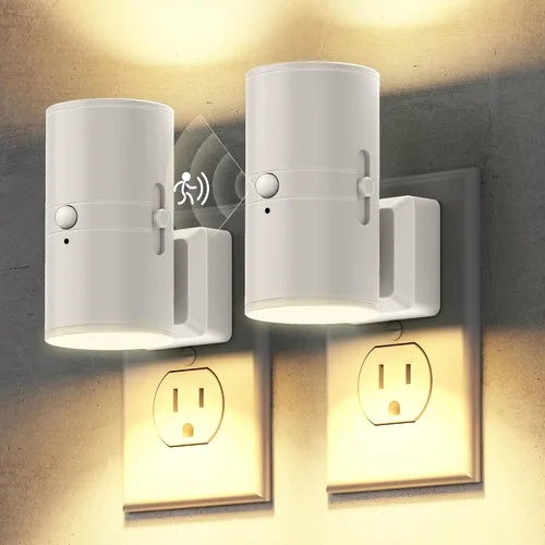 Vista 28 de Briignite - Luces nocturnas led enchufables, 3CCT, sensor de anochecer a amanecer, de 3000 K, regulable para pasillo, dormitorio, escalera, paquete
