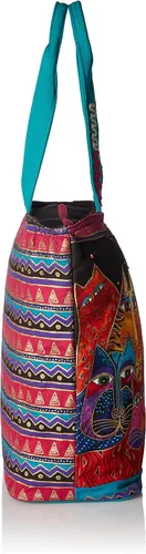Vista 3 de Laurel Burch (LB5230) Bolso de hombro con cremallera superior 19, 1/2 pulgada por 6, 3/4 pulgadas por 15 pulgadas, Fantasticats