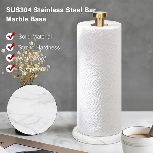 Vista 4 de NearMoon Soporte de pie para toallas de papel, soporte para toallas de papel de cocina - para baño o cocina sobre encimera, tamaño estándar o jumbo
