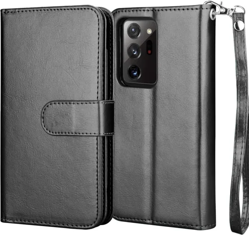 Vista 7 de Njjex Funda para Galaxy Note 20 Ultra (2020), para Samsung Note 20 Ultra 5G, [9 ranuras para tarjetas] Funda de piel sintética para crédito de Negro