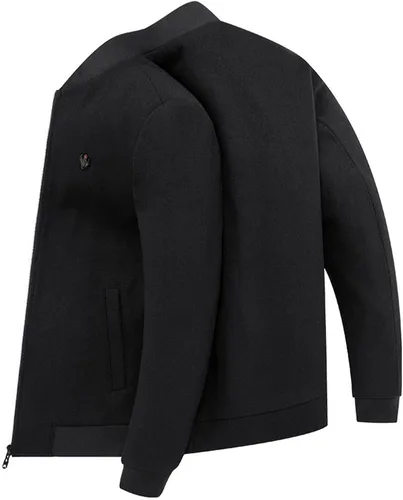 Vista 3 de Lu's Chic Men's Wool Coats Quilted Bomber Jackets Long Sleeve Slim Fit Cozy Spring Fall Top Thick Warm Pocket Casual Jackets