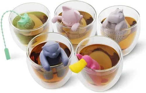 Vista 3 de Infusor de té para té de hojas sueltas, paquete de té de silicona, un regalo divertido e ideal para los amantes del té, amigos y familiares, juego