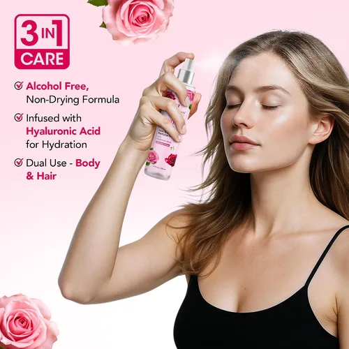 Vista 3 de Botanic Hearth British Rose Spray corporal y perfume para el cabello para mujeres, 3.4 onzas