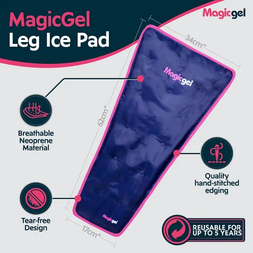 Vista 3 de Bolsa de hielo para piernas Magic Gel - Terapia fría profesional - Envoltura alrededor de las espinillas - Bolsa de hielo completa para toda
