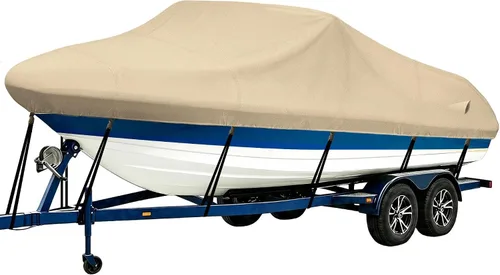 Vista 25 de iCOVER - Funda para lancha remolcable, resistente, impermeable, lona, grado marino, apta para lanchas de pesca y esquí, V-Hull, de 14-16 pies