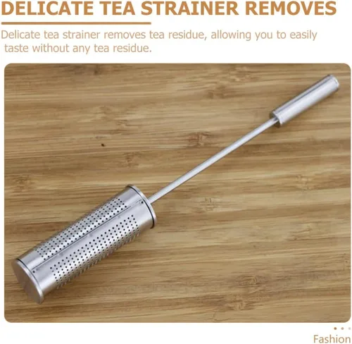 Vista 2 de Kichvoe Tubo infusor de colador de té de metal para té suelto, filtro de cocina reutilizable para elaborar cerveza, práctico difusor de malla fina