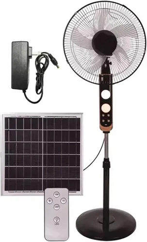 Vista 8 de Ventilador vertical solar de 16 pulgadas, ventilador de piso vertical silencioso con control remoto, adecuado para el hogar, oficina, pesca Blanco