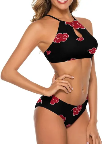 Vista 3 de Conjunto de bikini push up de dos piezas para mujer, traje de baño halter