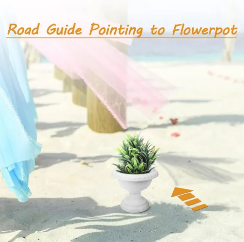 Vista 7 de Cabilock 4 mini macetas romanas decorativas de plástico para bodas, carreteras, pasillos, jardín, patio, uso doméstico, contenedores de plantas