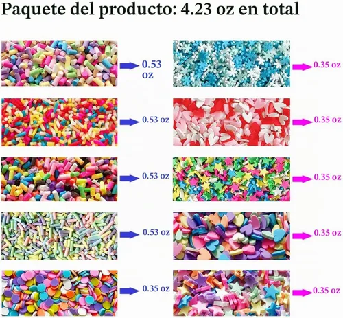Vista 2 de EHOPE, chispas falsas de polímero, chispas de imitación, chispas de resina, chispas de arcilla para falsos caramelos de resina, chispas para arte