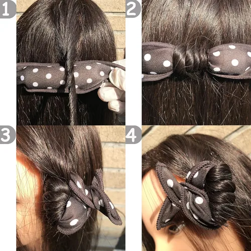 Vista 3 de Aimin - Rizadores de espuma suave durante la noche con rodillos de esponja de satén para cabello largo, rizos sin calor (20 piezas, negro)