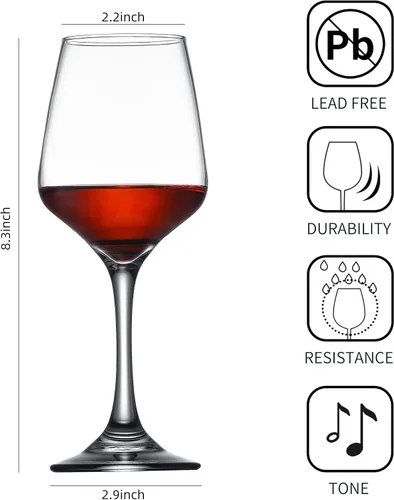 Vista 6 de Juego de 8 copas de vino tinto para cata de vino, regalo de boda, aniversario, Navidad, cumpleaños