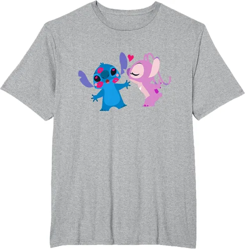 Vista 42 de Disney Stitch and Angel - Camiseta para el día de San Valentín Negro