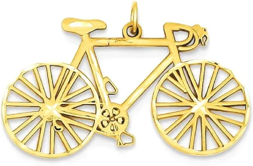 Vista 8 de IceCarats Colgante de collar de bicicleta de oro amarillo de 14 quilates
