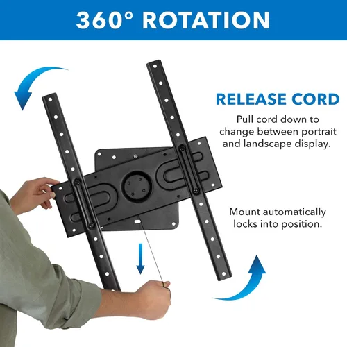 Vista 2 de Mount-It! Soporte de pared giratorio de horizontal a vertical para TV Soporte de TV vertical empotrado con rotación de 360 grados Se adapta a