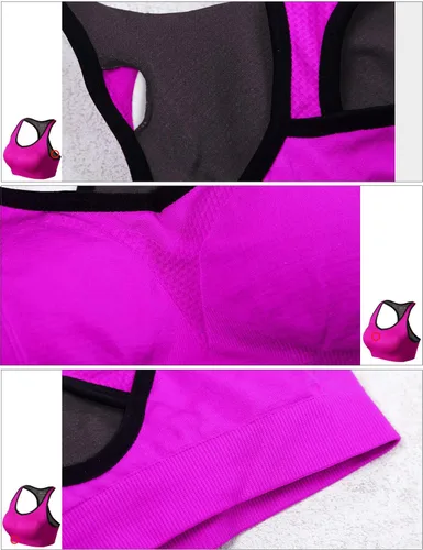 Vista 6 de Match - Brasier deportivo para mujer, sin varillas, sin costuras, con relleno, espalda cruzada, brasier de yoga para entrenamiento, gimnasio, ropa