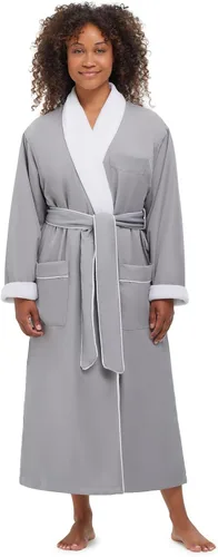 Vista 7 de Bata monarca/ciprés unisex de tejido suave y microfibra, color blanco