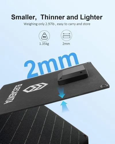 Vista 3 de ELECAENTA Panel solar de 40 W, USB C, salida USB A y CC de 18 V, impermeable IP68, cargador solar ETFE portátil plegable compatible con iPhone