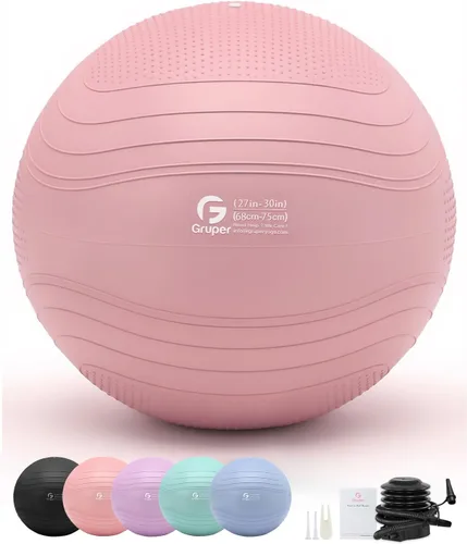 Vista 24 de Gruper Pelota de yoga, pelota de ejercicio extra gruesa para entrenamiento y estabilidad durante el embarazo, 4 tamaños, pelota de equilibrio