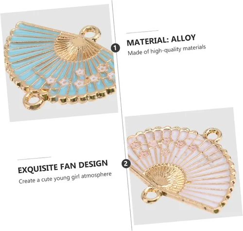 Vista 2 de EXCEART 40 piezas de dijes artesanales para hacer accesorios para ventilador de oído, dijes de perno prisionero estilo esmalte abierto joyería