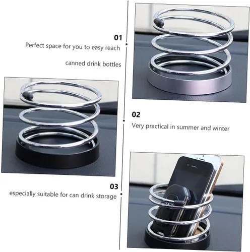 Vista 6 de 3 soportes ajustables para tazas de coche y soporte para teléfono, soporte multifuncional para bebidas enlatadas, ajuste universal para autos