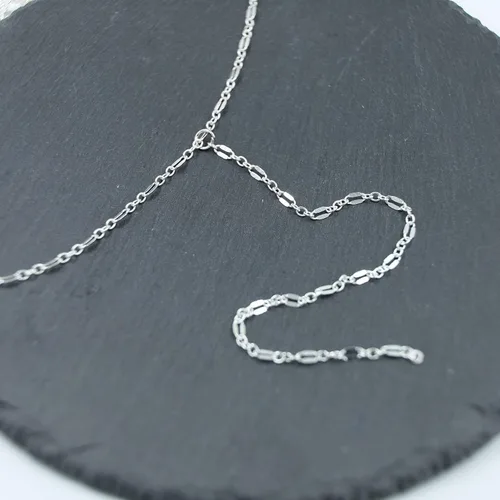 Vista 5 de TseanYi - Collar con cadena en forma de Y de plata larga y Lariat para mujer y niña (plata)