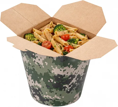 Vista 24 de Restaurantware Bio Tek - Contenedores de comida de 3.2 x 2.9 x 4 pulgadas, 200 cajas de fideos duraderas, desechables y sostenibles, cajas redondas