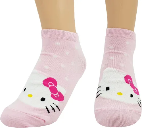 Vista 2 de Lote de calcetines de Hello Kitty JJMax, mezcla de algodón, tobilleros, talla única