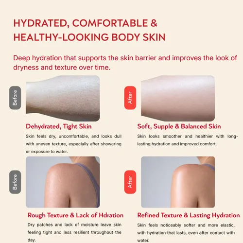 Vista 3 de Summer Skin Body Serum - Loción corporal hidratante con niacinamida, vitamina B5 + extracto de avena para reparación de piel seca, fórmula no grasa