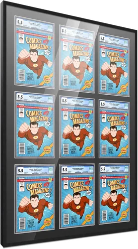 Vista 108 de Poster Palooza Marco de cómics con paspartú para 1 cómic de grado CGC, CBCS o PGX, marco de cómic de bronce para cómic de 8.125 x 13 pulgadas