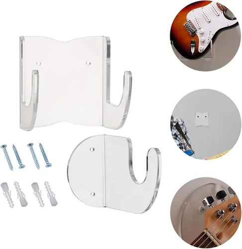 Vista 8 de DOITOOL Soporte de pared para guitarra horizontal, acrílico transparente acústica/clásica/eléctrica, soporte para ukelele banjo, exhibición