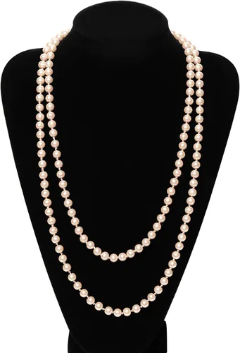 Vista 56 de BABEYOND - Collar de perlas sintéticas estilo art deco de la década de 1920, collar de perlas largas para fiesta de disfraces de estilo Gatsby