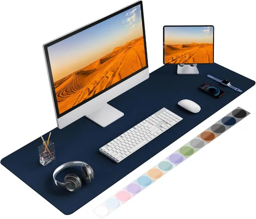 Vista 11 de Protector de Escritorio de Cuero, Alfombrilla para Ratón, Alfombrilla Antideslizante para Computadora de Escritorio, Alfombrilla de Escritorio