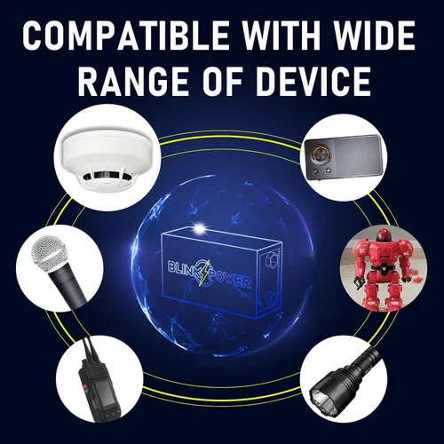 Vista 3 de Blinkspower Paquete de 2 baterías de litio de 9 V, batería de 9 voltios de 1200 mAh, batería de 9 V de larga duración para detectores, no recargable