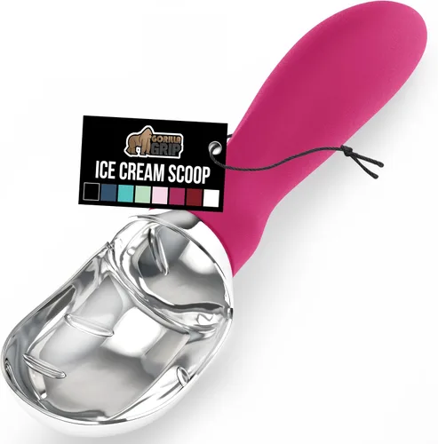 Vista 10 de GORILLA GRIP Cuchara para helado resistente sin BPA, mango ergonómico cómodo, cuchara de grado profesional para porciones redondas perfectas
