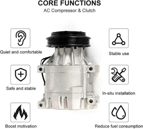 Vista 2 de Compresor y embrague de CA CO 11063AC apto para Toyota Echo 1.5L 2000 2001 2002 2003 2004 2005 60-00829NA