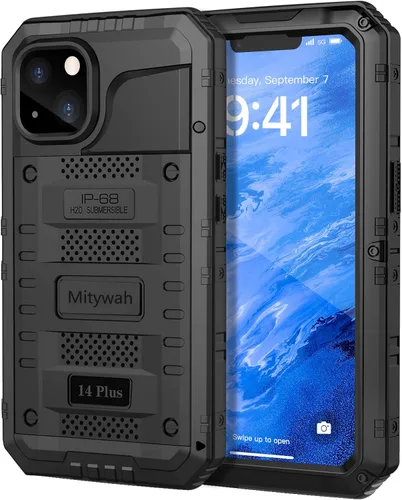 Vista 150 de Mitywah Funda impermeable para iPhone 7/iPhone 8 / iPhone SE 2020, funda de metal resistente de grado militar, protección de cuerpo completo