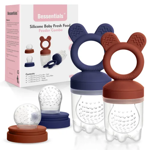 Vista 11 de Carrot Baby - Alimentador de alimentos de frutas frescas y paquete de 2 alimentadores de malla de silicona, autoalimentación segura para bebés