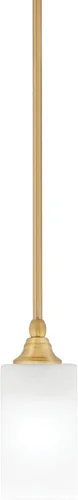 Vista 164 de Toltec Lighting Tallo Colgado Mini colgante, acabado de cobre negro, 3.5" cuadrado humo burbuja vidrio