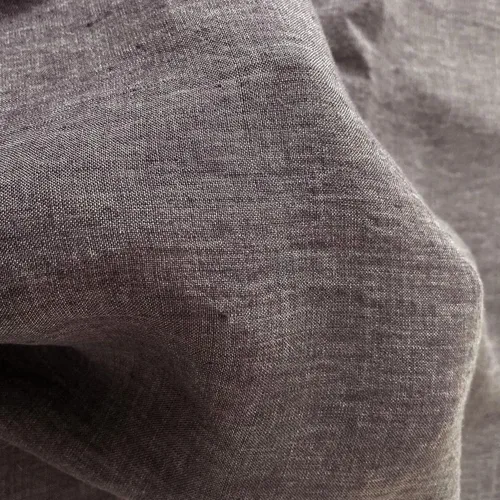 Vista 7 de Tela de lino gris suave al tacto, material transpirable ligero y natural, ideal para ropa elegante y cómoda y proyectos de decoración del hogar