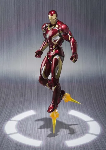 Vista 7 de Figuras de Avengers SH, Iron Man Mark 45, de alrededor de 6.10 pulgadas ABS U0026 PVC u0026, fundido a presión, figura de acción pintada por Bandai