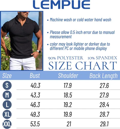 Vista 6 de Camisetas de manga corta con cuello en V para hombre, camisetas de golf de ajuste seco, ropa casual y elegante