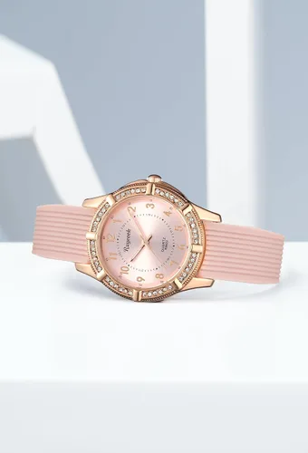 Vista 7 de Reloj de enfermera para mujer con bisel de cristal, correa de silicona, movimiento de cuarzo, reloj de pulsera impermeable para mujer
