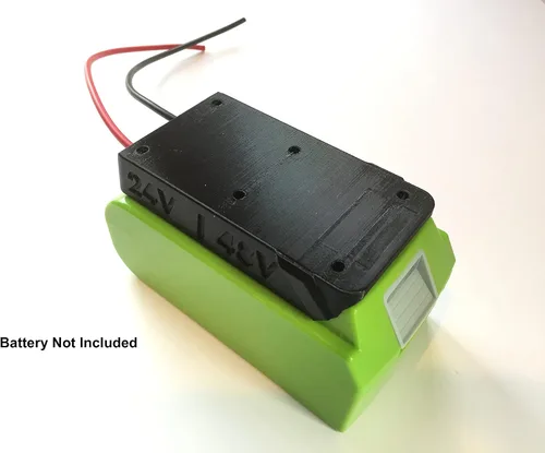 Vista 3 de Adaptador para greenworks o creabest de 24 voltios compatible con batería de litio calibre 12, negro