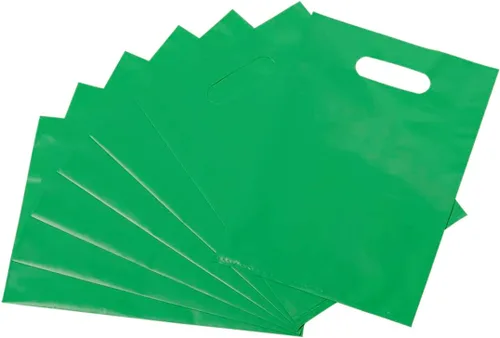 Vista 15 de ysmile Pequeña bolsa de compras de plástico negro para pequeñas empresas Bolsa de mercancía de plástico con asa Poli troquelado para venta al por