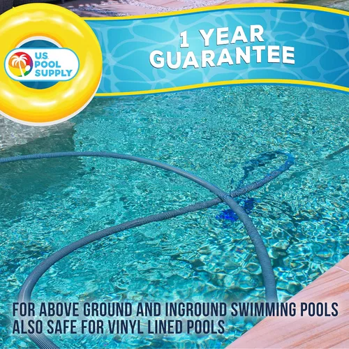 Vista 5 de U.S. Pool Supply Half Moon - Cabezal de vacío manual para piscinas enterradas sobre el suelo, con peso, conexión de manguera giratoria de 1.5