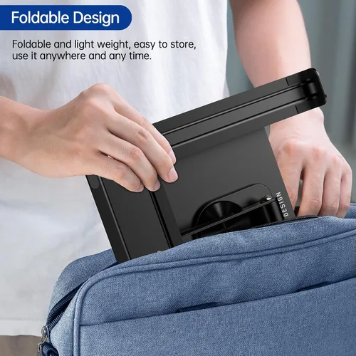 Vista 8 de BESIGN LS12 - Soporte de laptop con base giratoria de 360°, soporte ergonómico ajustable para notebook, soporte elevador para computadora compatible